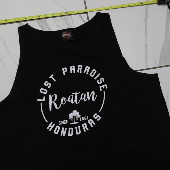 Harley Davidson Roatan Honduras Lost Paradise Black Tank Top Sz XL - Picture 4 of 4